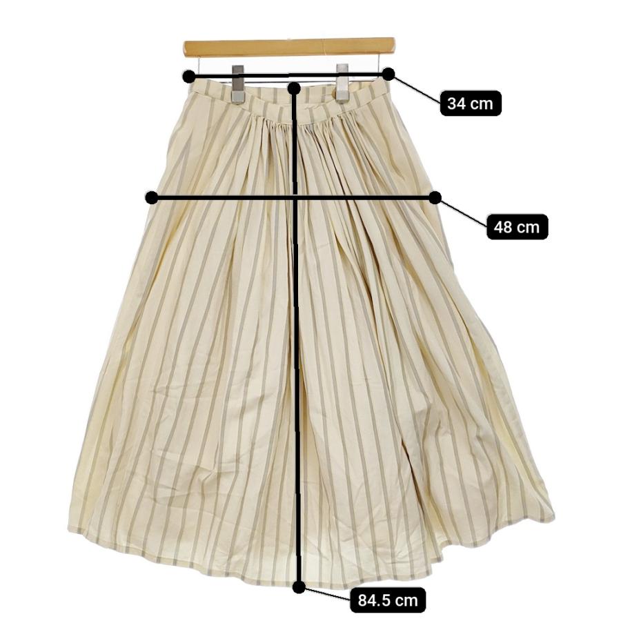 Paul Harnden サイズXS ストライプ ラップ ギャザーロングスカート