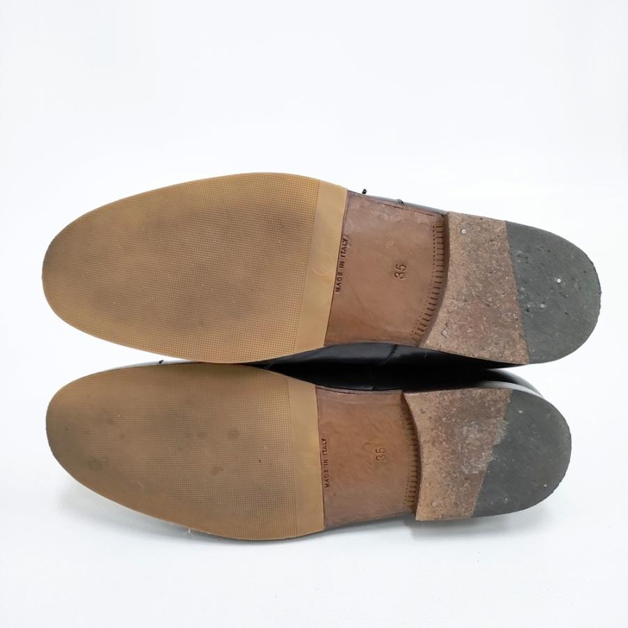 MARGARET HOWELL プレミアムライン レザーレースアップシューズ 35サイズ 05100 シューズ・靴 ブラック レディース マーガレットハウエル【中古】5-1203G◎ MARGARET HOWELL（マーガレットハウエル） プレミアムライン レザー