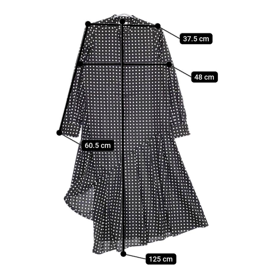 HYKE FD SQUARE PATTERN BOSOM DRESS 232-16191 008 サイズ2  
