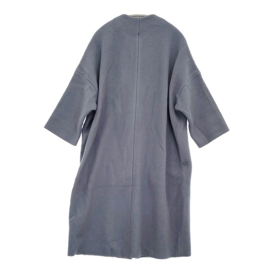 R&D.M.Co- ウールノーカラーコート ドロップショルダー コート ブルー