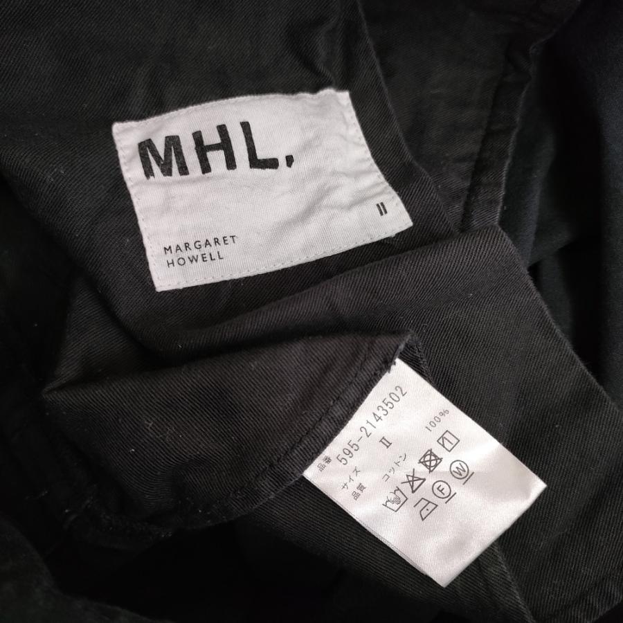 【美品】MHL. 595-4225509 黒ジャケット サイズⅡ MHL.（エムエイチエル） MHL. WASHED COMPACT COTTON TROUSERS 595