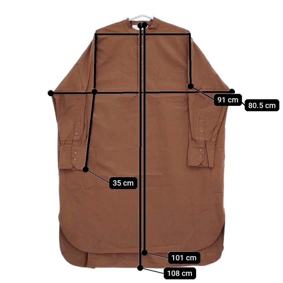 veritecoeur VC-2309 バンドカラーシャツワンピース プルオーバー ワンピース ブラウン レディース ヴェリテクール【中古】5-0511M♪ veritecoeur VC-2309 バンドカラーシャツワンピース プルオーバー