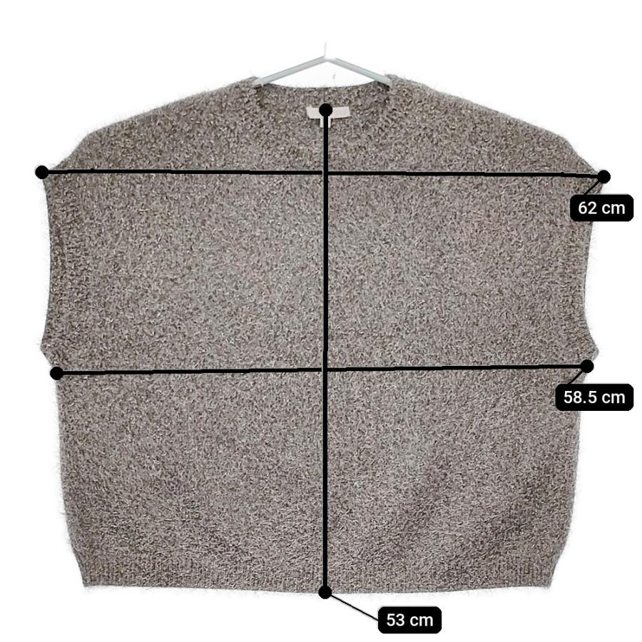 自由区 - 自由区 【洗える】フェザーラメ ベスト サイズ38 KRWMCA0355 定価24970円 ベスト 24AW シルバー レディース 自由区【中古】5-0415T♪ 自由区 【洗える】フェザーラメ ベスト サイズ38 KRWMCA0355 定価24970