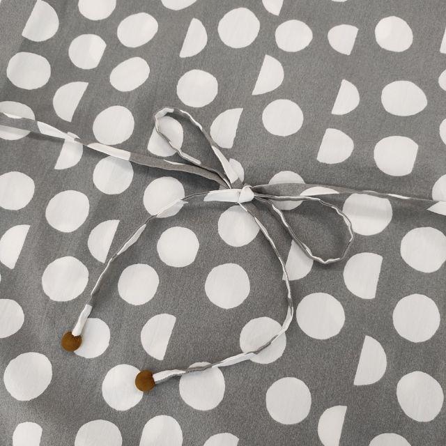 mina perhonen palkeet コットン シルク ドレス定価72600円 aas3889 ベルト付き ワンピース グレー ホワイト レディース ミナペルホネン【中古】5-0921M∞ mina perhonen（ミナペルホネン） mina perhonen palkeet コットン