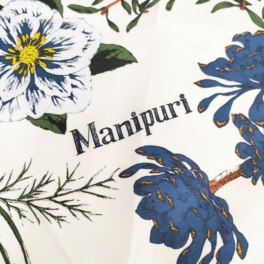 マニプリ　フラワー柄シルクスカーフ manipuri(マニプリ) 22S/S サークルフラワー柄シルクスカーフ