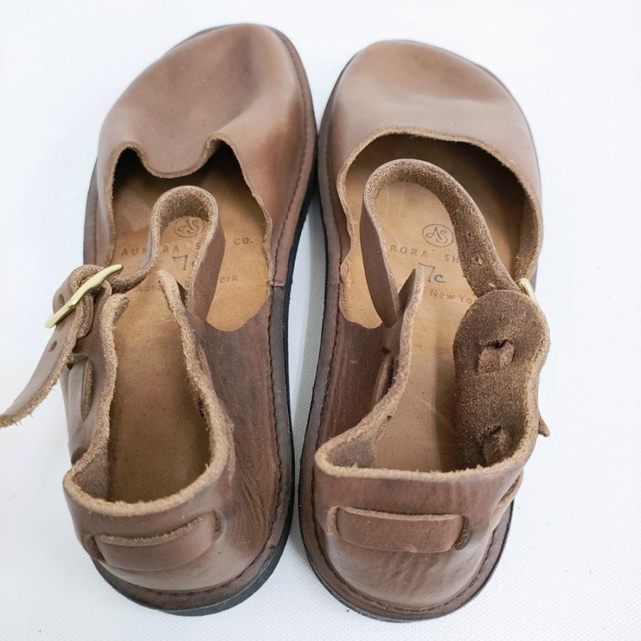 AURORA SHOES 未使用 Chinese Mary Jane チャイニーズメリージェーン 定価33000円 7C 靴 ブラウン オーロラシューズ 5-0523G 262424_4