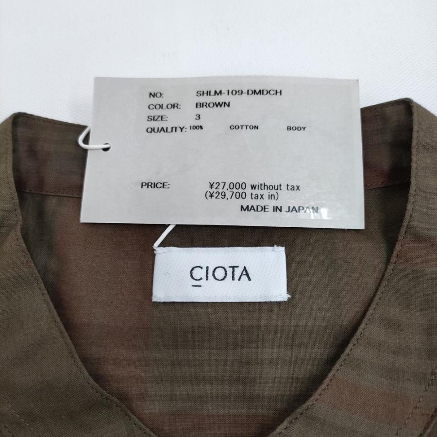 CIOTA（シオタ） 新品 Band Collar Shirt サイズ3 SHLM-109-DMDCH 定価