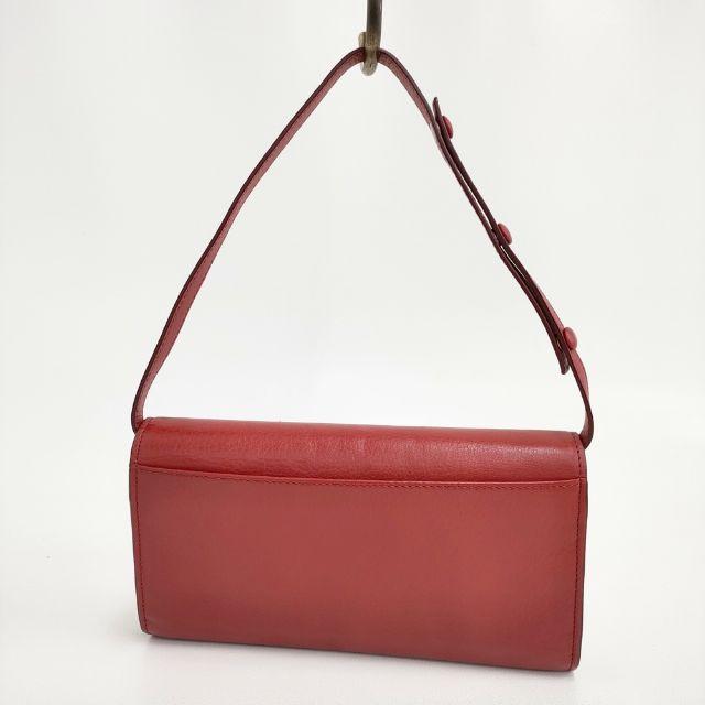 HIROFU クラッチバッグ レザー ショルダーバッグ レッド ヒロフ