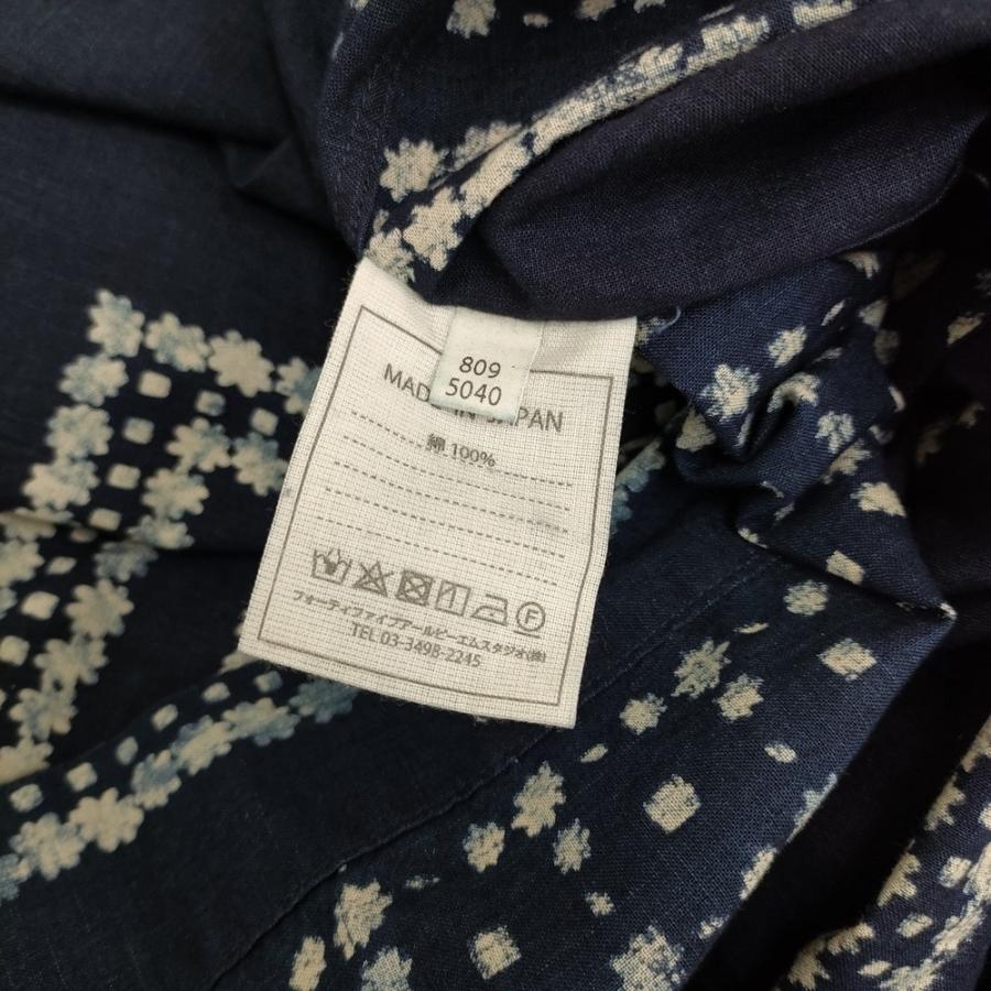 45R 45R/45rpm インディゴ抜染プリントのドレス 定価79200円