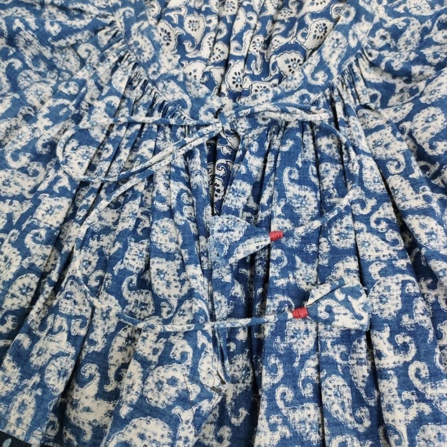 45R 45R/45rpm インディゴ抜染プリントのドレス 定価79200円