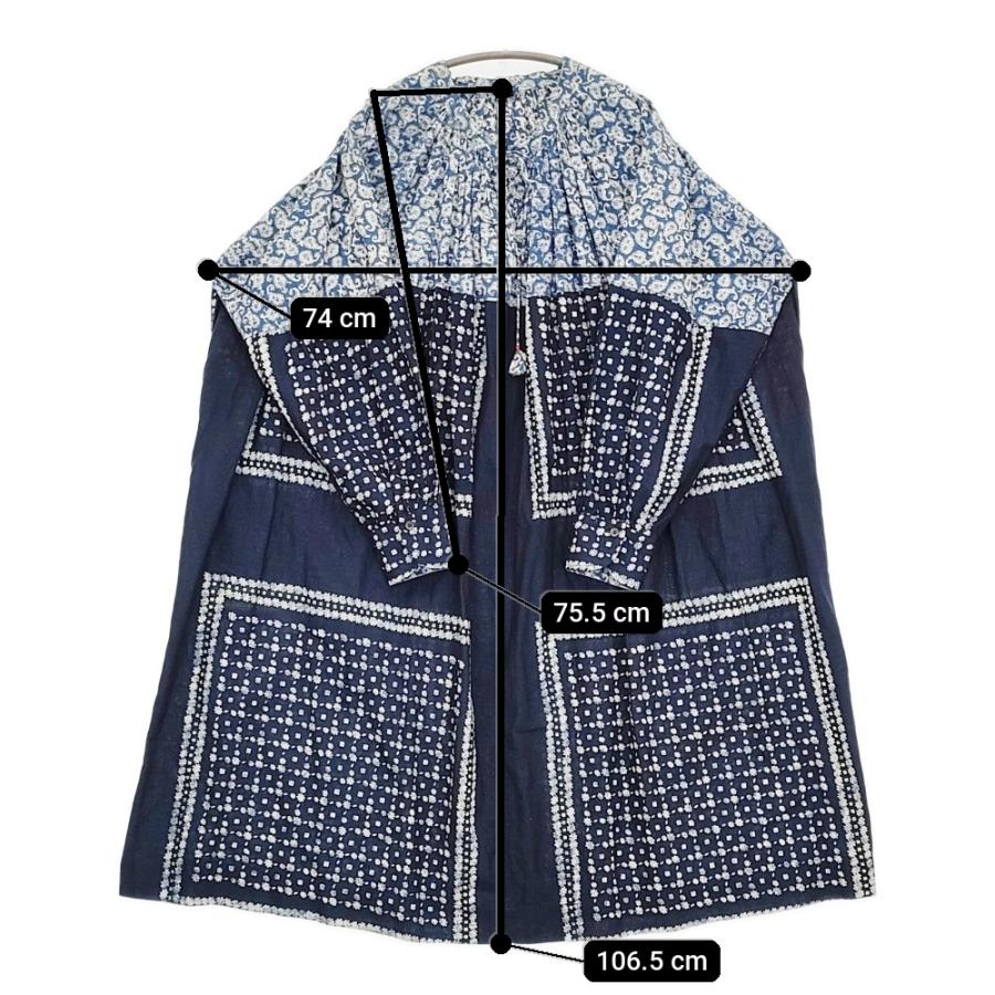 45R 抜き染め加工 コットンスカート インディゴ 45R（フォーティファイブアール）の「パッチdeインディゴ先染め