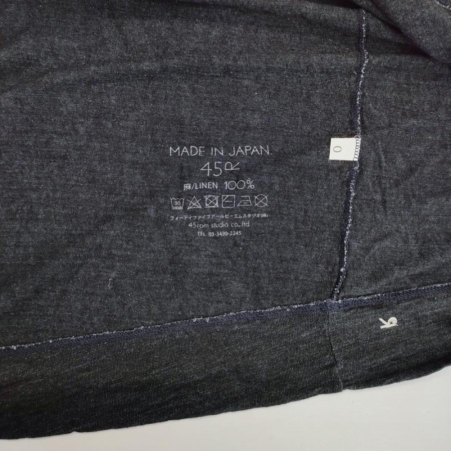 45R 45R/45rpm 5057317 リネン天竺のビッグTシャツ（インディゴ）定価  