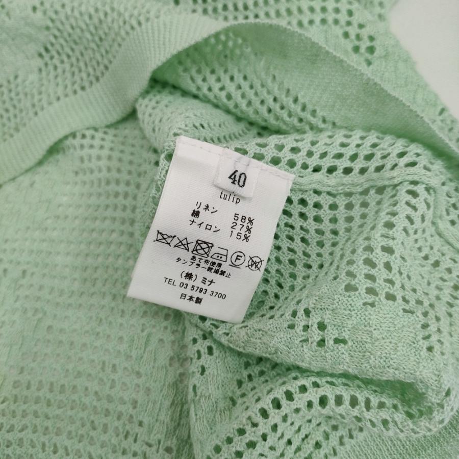 mina perhonen tulip 定価57200円 acs8901 mint サイズ40 クルーネック ニット 24SS ライトグリーン レディース ミナペルホネン【中古】5-0614M♪ mina perhonen（ミナペルホネン） mina perhonen tulip 定価57200円