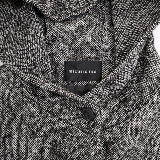 mizuiro-ind フード付きワイドコート ネップミックス オーバーサイズ コート 24AW グレー レディース ミズイロインド【中古】5-1113T∞ mizuiroind（ミズイロインド） mizuiro-ind フード付きワイドコート