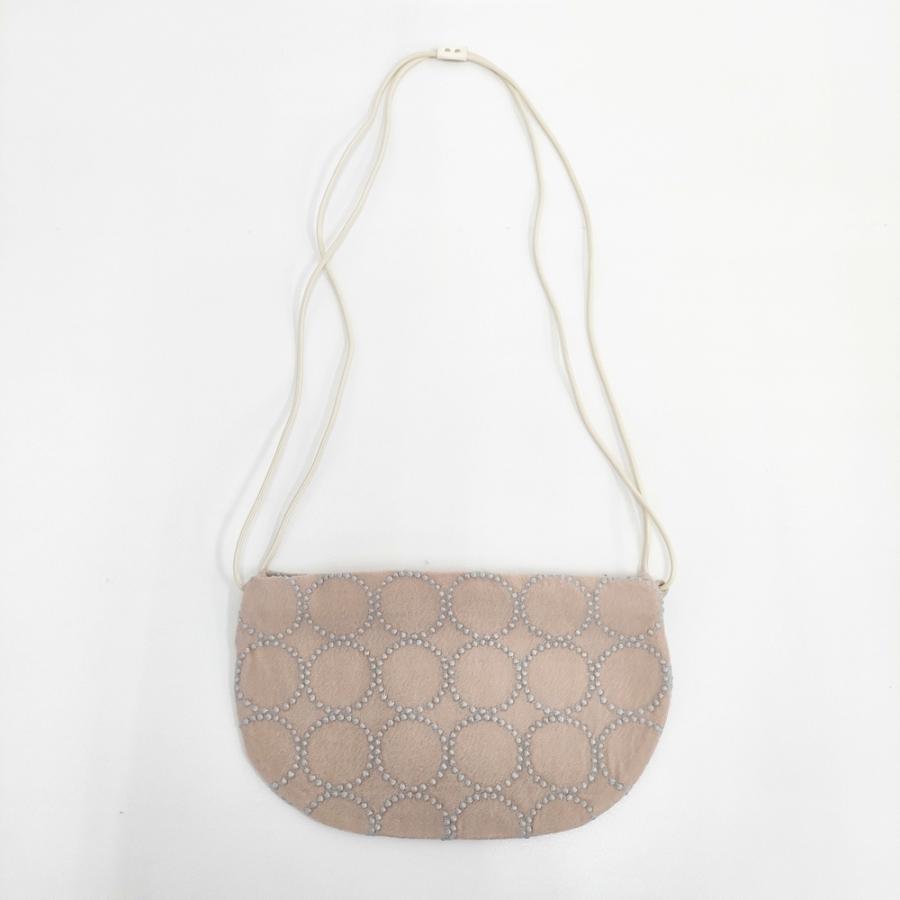 ミナペルホネン/tambourine/タンバリンベージュ/牛革木玉がま口ショルダ ミナペルホネン/tambourine/タンバリンベージュ/牛革木玉がま口