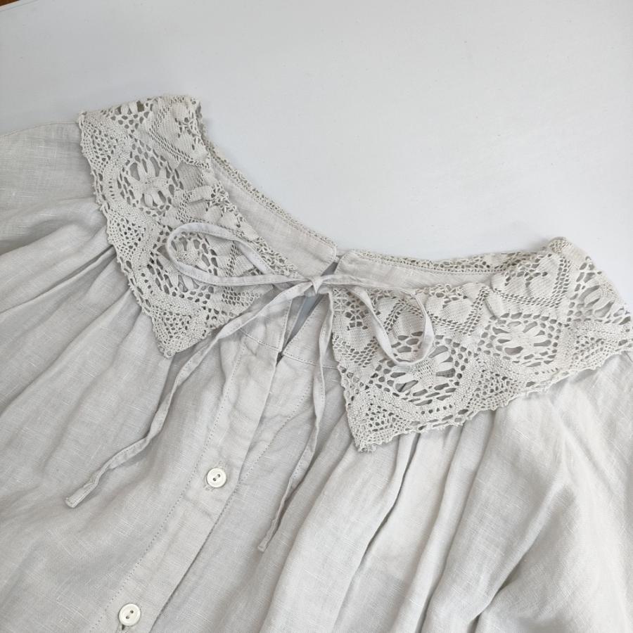 nest Robe コットンラミー オープンカラー フレアブラウス 美品 nest