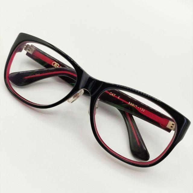 Oliver Goldsmith CAT 55□17-132 度なし メガネ ブラック レッド  