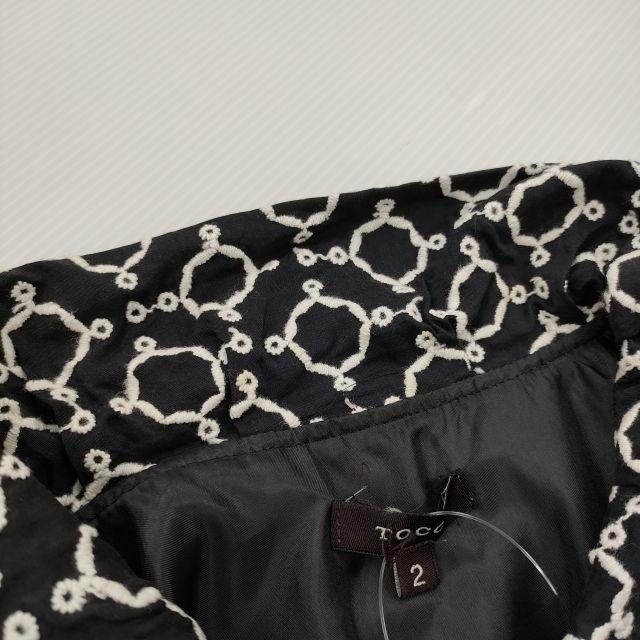 TOCCA 刺繍 サイズ2 シャツ ワンピース ブラック ホワイト トッカ 5