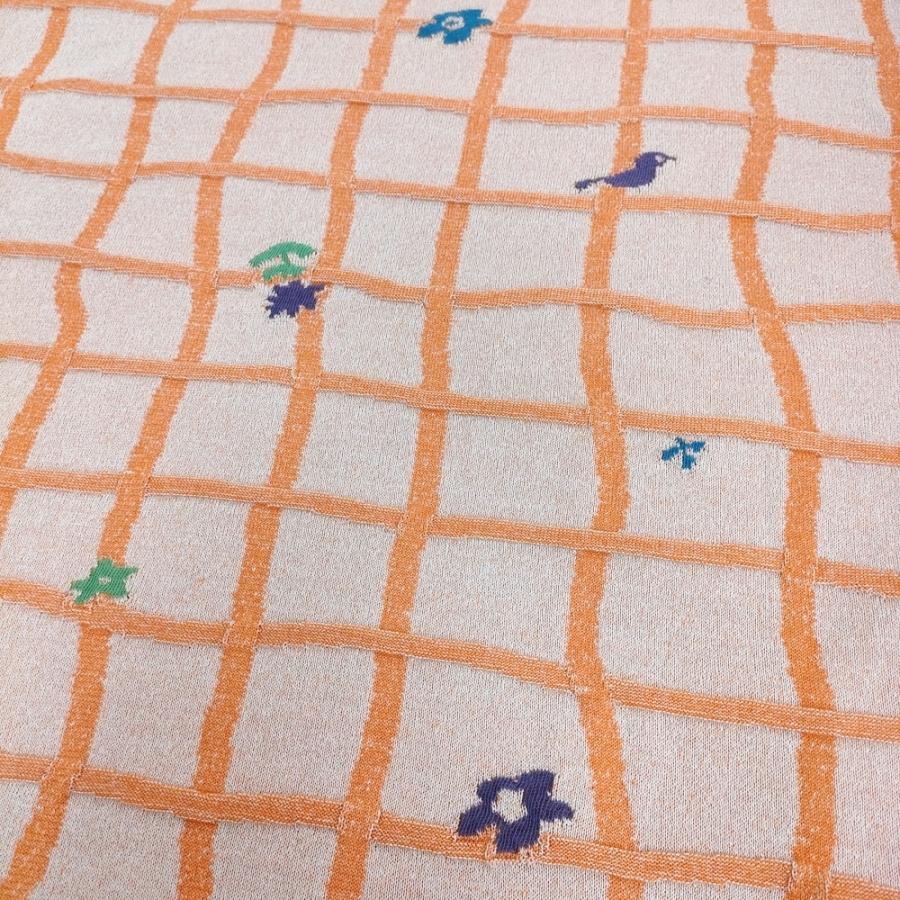 M&KYOKO 佐藤繊維 ニット ピクニック柄ボックスワンピース 定価39600円 ワンピース 24SS オレンジ レディース エムアンドキョウコ【中古】5-0725S♪ M&KYOKO 佐藤繊維 ニット ピクニック柄ボックスワンピース 定価39600円