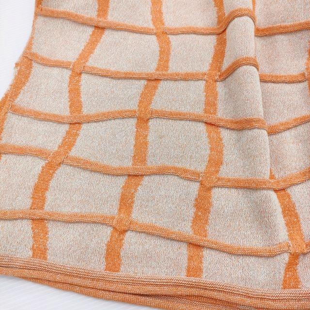 佐藤繊維 M.＆KYOKO　ニットワンピース M&KYOKO 佐藤繊維 ニット ピクニック柄ボックスワンピース 定価