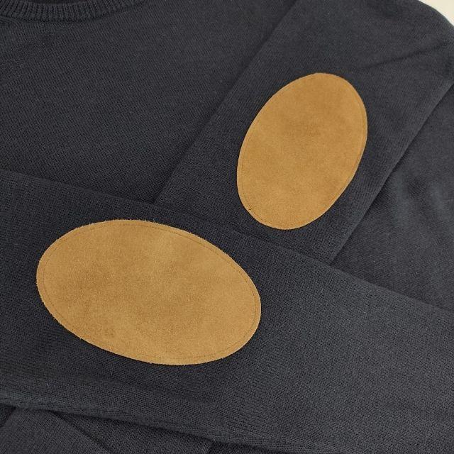 R&D.M.Co- カシミヤ混 エルボーパッチ セーター ニット ネイビー  