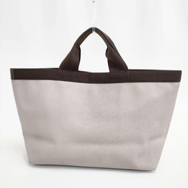 Herve Chapelier 705GPコーテッドキャンバススクエアトートL A4サイズ マスティック×モカ トートバッグ ベージュ ブラウン レディース エルベ・シャプリエ【中古】5-1015G∞ Herve Chapelier 705GPコーテッドキャンバススクエアトートL A4サイズ