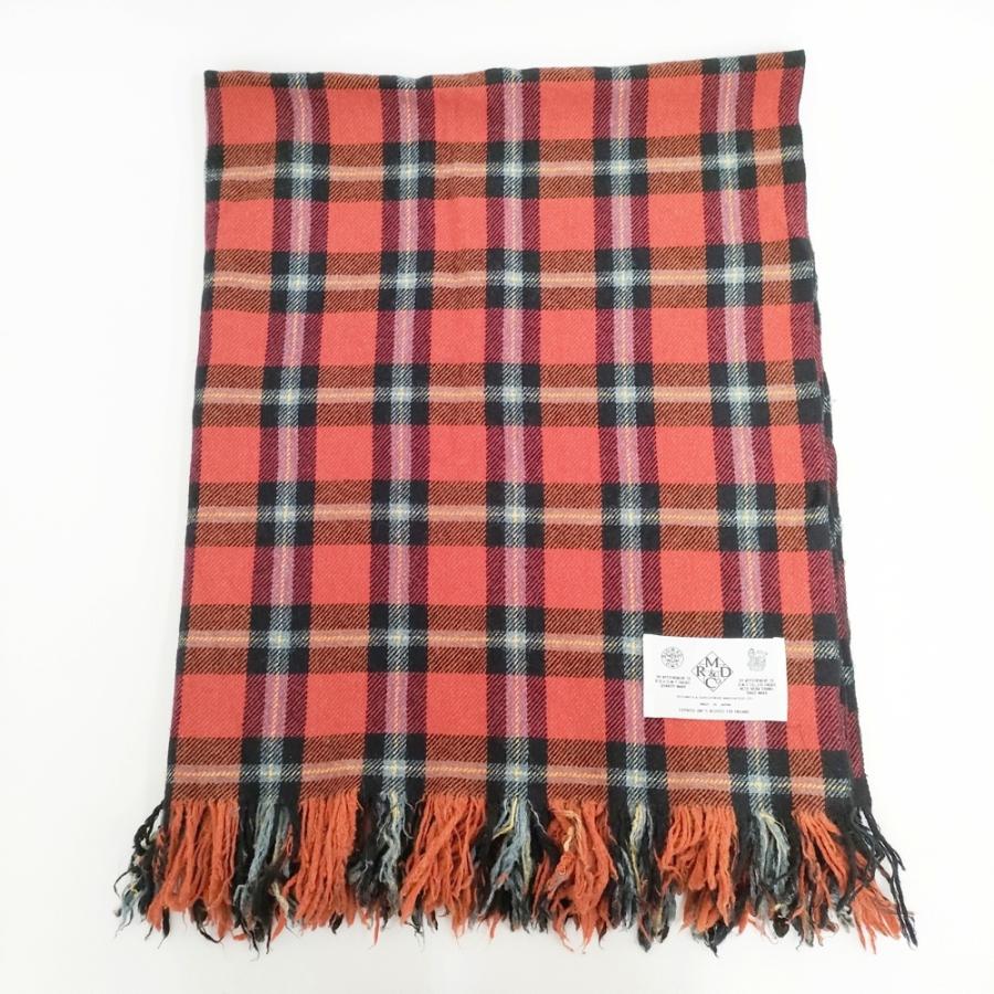 R&D.M.Co- タータンチェック 大判 ストール マフラー フリンジ ブランケット レッド レディース オールドマンズテーラー【中古】5-1027T◎ R&D.M.Co- タータンチェック 大判 ストール マフラー フリンジ