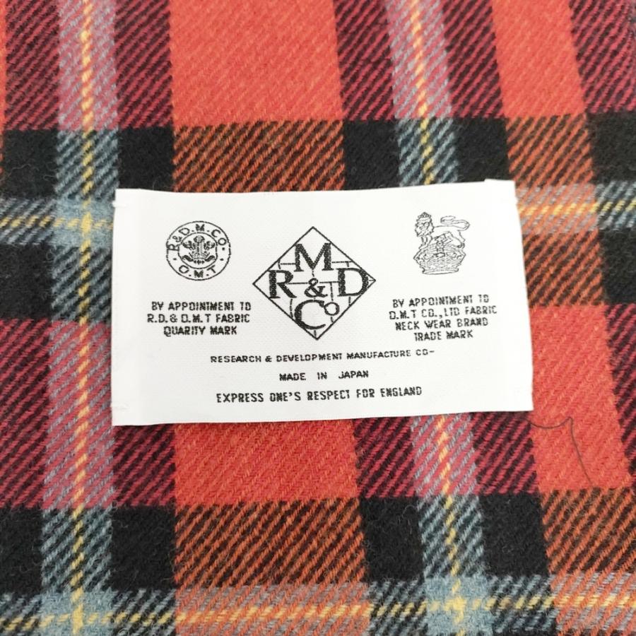 R&D.M.Co- タータンチェック 大判 ストール マフラー フリンジ ブランケット レッド レディース オールドマンズテーラー【中古】5-1027T◎ R&D.M.Co- タータンチェック 大判 ストール マフラー フリンジ