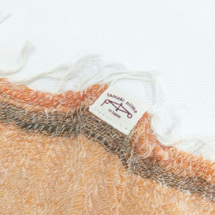 tamaki niime roots shawl SMALL マフラー ストール オレンジ