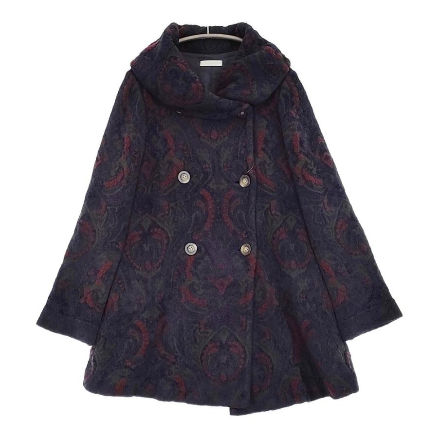 COSA-NOSTRA ペイズリー柄 572342D サイズ42 コート ネイビー ワイン  