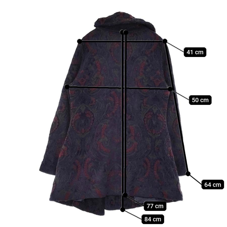 COSA-NOSTRA ペイズリー柄 572342D サイズ42 コート ネイビー ワイン  