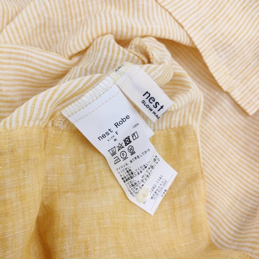 美品　nest Robe デッドストックリネンコンビブラウス nest Robe（ネストローブ） デッドストックリネンコンビブラウス 定価