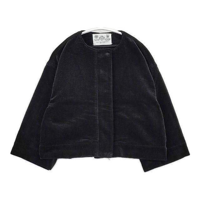 R&D.M.Co- 9W CORDUROY WIDE SLEEVE JACKET コーデュロイ ノーカラージャケット ブラック レディース オールドマンズテーラー【中古】5-1127T∞ R&D.M.Co- 9W CORDUROY WIDE SLEEVE JACKET コーデュロイ ノーカラー