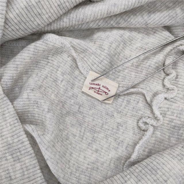 tamaki niime ハイネックリブニット 半袖 コットン カットソー グレー レディース 玉木新雌/タマキニイメ【中古】5-1215M∞ tamaki niime ハイネックリブニット 半袖 コットン カットソー グレー