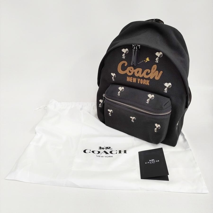 Coach スヌーピー柄 ブラックリュック　新品未使用 COACH COACH/PEANUTS カーゴバックパック・スヌーピープリント