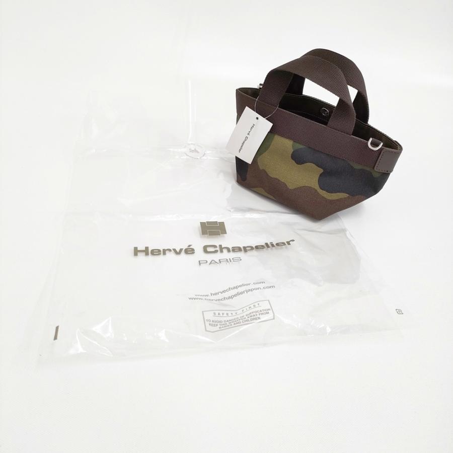 Herve Chapelier 新品 2700W カモフラージュ 舟型トートXS 定価51480円 トートバッグ カーキ レディース エルベ・シャプリエ【中古】5-0908G♪ Herve Chapelier 新品 2700W カモフラージュ 舟型トートXS 定価51480円