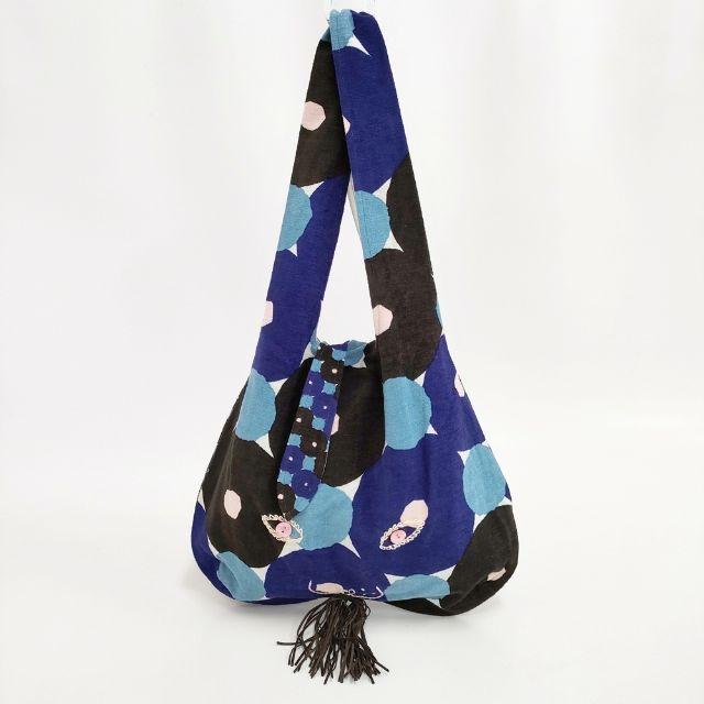 mina perhonen ua9746 usa bag ウサバッグ forest ring  ショルダーバッグ ブルー ブラック レディース ミナペルホネン【中古】5-1122G∞ mina perhonen（ミナペルホネン） mina perhonen ua9746 usa bag