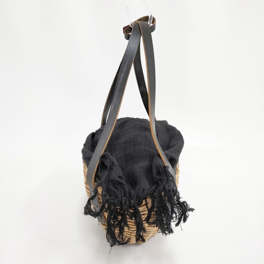 ebagos 小ぶりバッグ ブライドルレザー×紅藤 2016SS かごバッグ