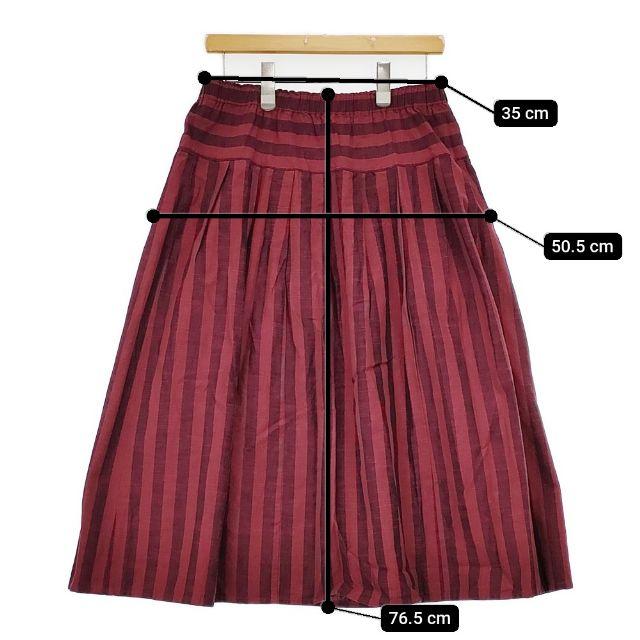 ヤンマ産業 YAMMA 会津木綿 タックスカート おさむ縞 ロングスカート