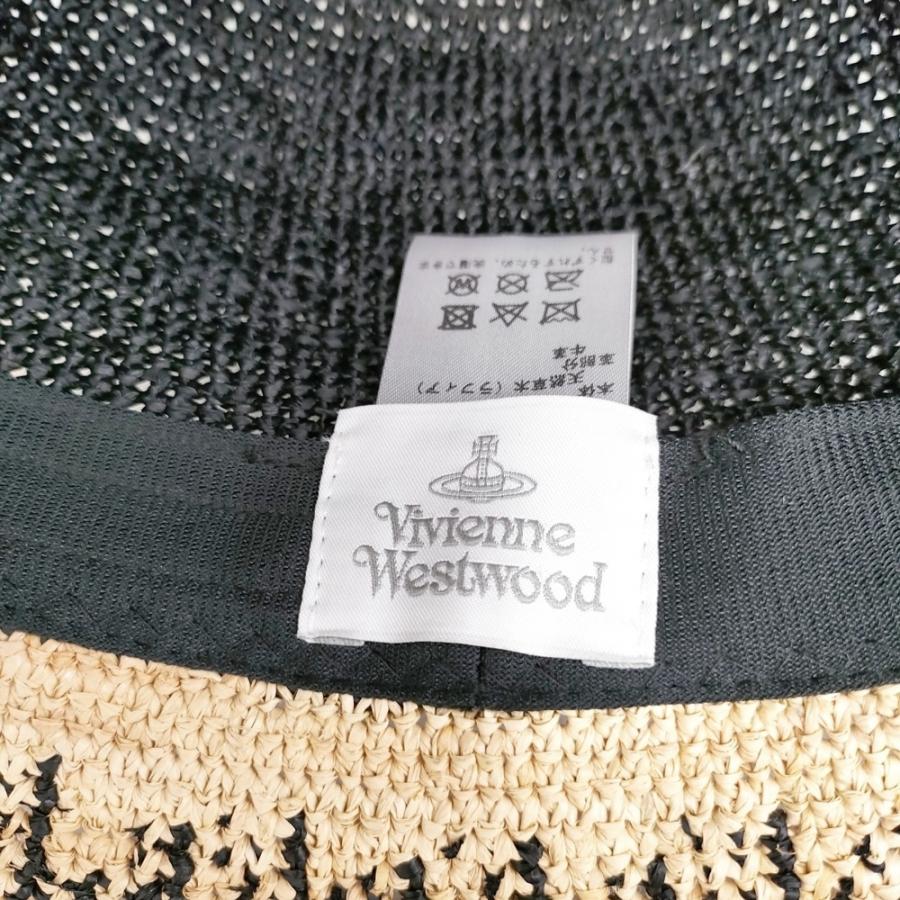 Vivienne Westwood ラフィア サイズS/M 帽子 ハット ベージュ ブラック
