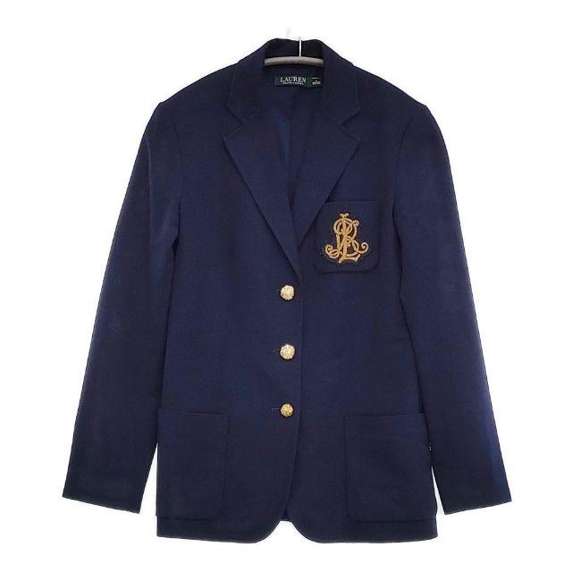 RALPH LAUREN Lauren Ralph 紺ブレザー ワッペン 金ボタン テーラード
