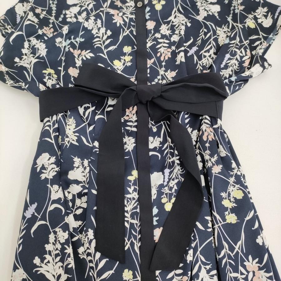 自由区 ハーバルフロープリントワンピース 洗える サイズ38 OPWMSM1415