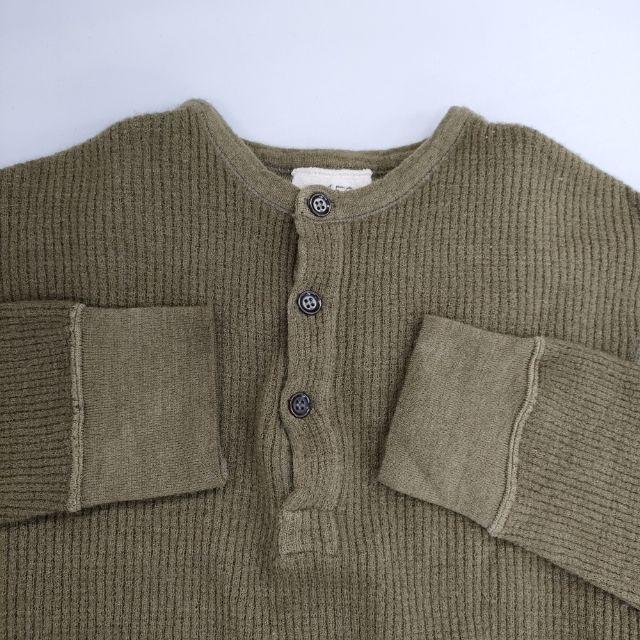 45R/45rpm USモーワッフルの908ニットソーヘンリー 定価35200円 セーター ニット カーキ レディース フォーティーファイブアールピーエム【中古】5-1119T∞ 45R（フォーティファイブアール） 45R/45rpm USモーワッフルの908