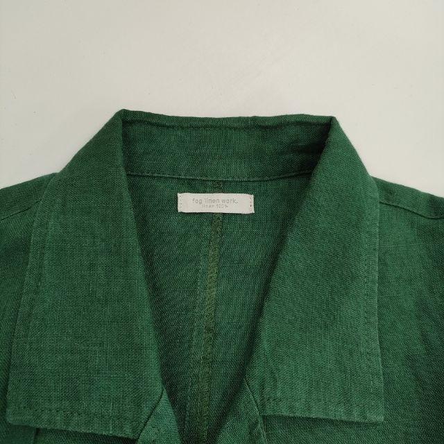 fog linen work HINA COAT VERT ヒナ コート 定価32450円 リトアニア製 リネン コート 23SS グリーン フォグリネンワーク 6-0405M 272215_2
