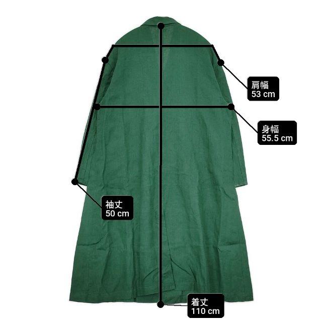 fog linen work HINA COAT VERT ヒナ コート 定価32450円 リトアニア製 リネン コート 23SS グリーン フォグリネンワーク 6-0405M 272215_4