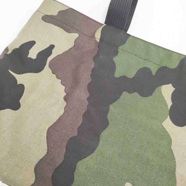 Herve Chapelier カモフラ柄 迷彩 ナイロン 舟形 L ダブルハンドル