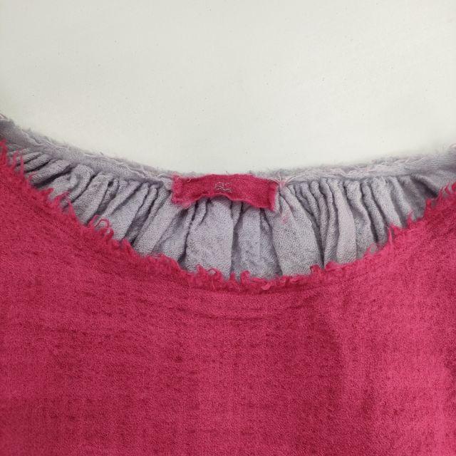 45R/45rpm 歳時記ウール縮絨かさねTシャツ 定価46200円 ブラウス シャツ ピンク ラベンダー レディース フォーティーファイブアールピーエム【中古】5-1120T∞ 45R（フォーティファイブアール） 45R/45rpm 歳時記ウール縮絨かさねT