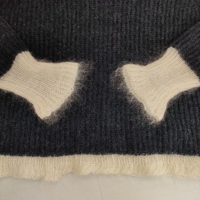 mina perhonen frosty アルパカ混 38 定価50600円 aba8794 セーター ニット 23AW ネイビー レディース ミナペルホネン【中古】5-1119T∞ mina perhonen（ミナペルホネン） mina perhonen frosty アルパカ混 38