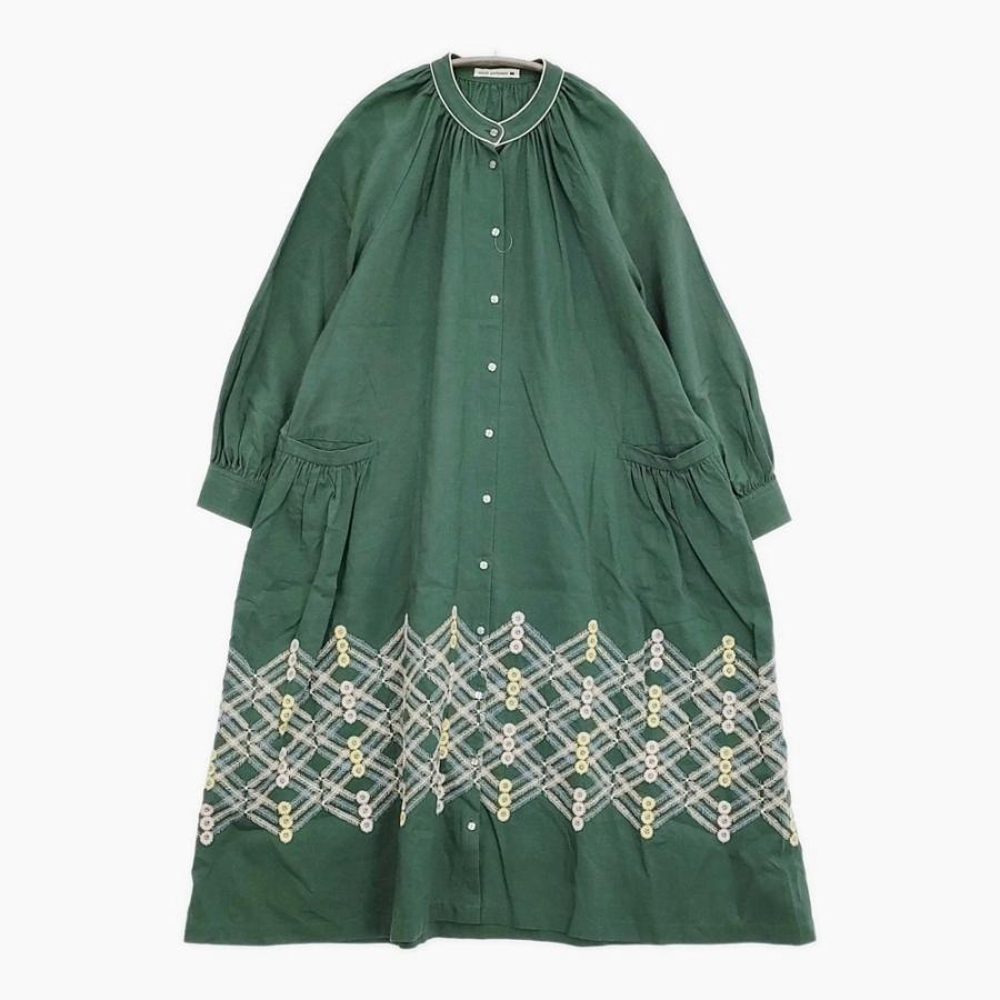 未使用級♡ミナペルホネン komado ロングワンピース ss3090 グリーン