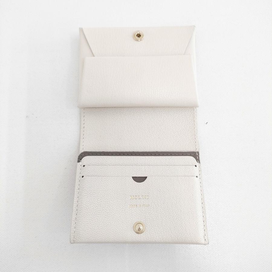 MOLINI ゴートレザー コンパクトウォレット Bifold Compact Wallet - Off white 定価38500円 二つ折り財布 ホワイト レディース モリニ【中古】5-1120G◎ MOLINI ゴートレザー コンパクトウォレット Bifold Compact Wallet